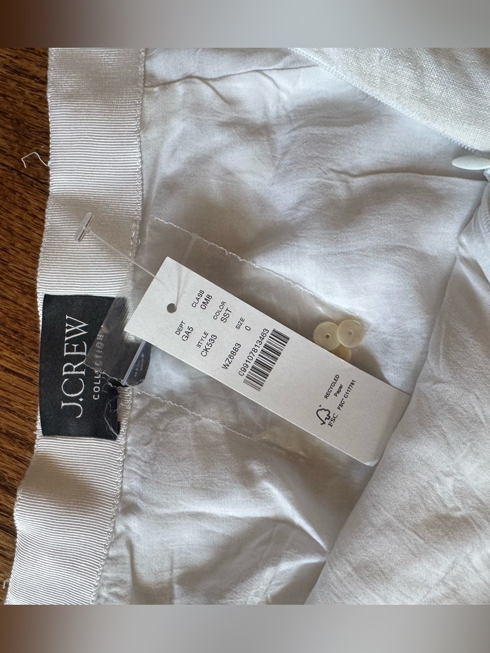 J.Crew Shell- Embellished Linen White Skirt NWT - Picture 2 of 10